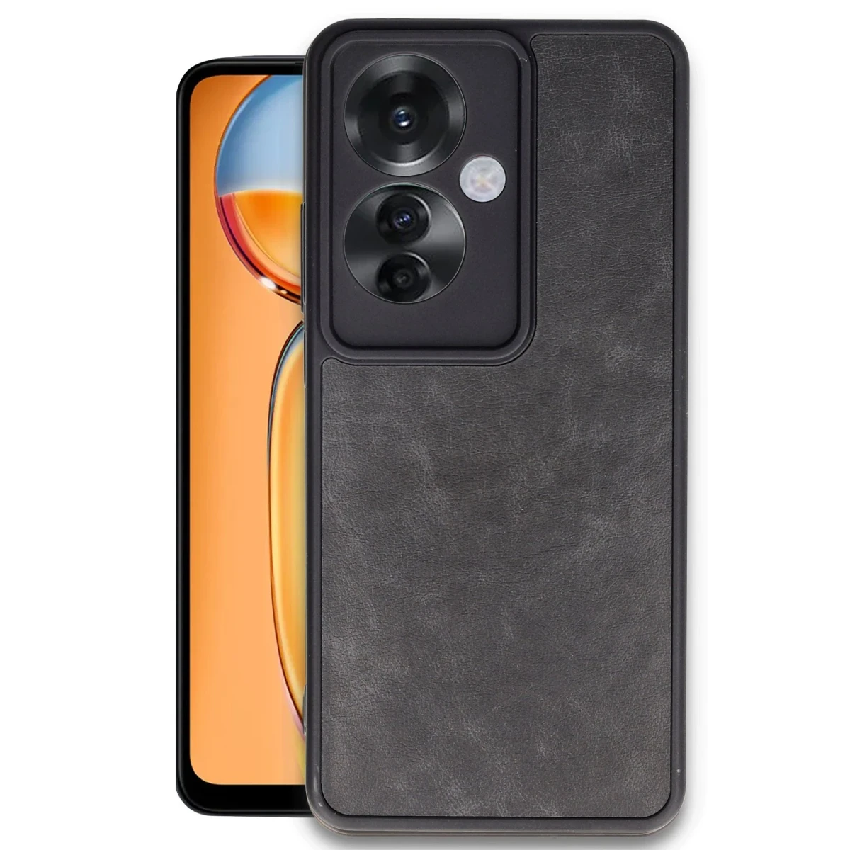 Newface Oppo Reno 11F Kılıf Aras Deri Kapak - Siyah — görsel 4