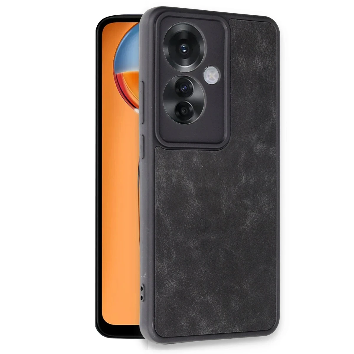 Newface Oppo Reno 11F Kılıf Aras Deri Kapak - Siyah — görsel 5