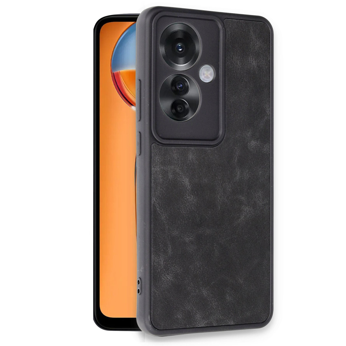 Newface Oppo Reno 11F Kılıf Aras Deri Kapak - Siyah — görsel 8