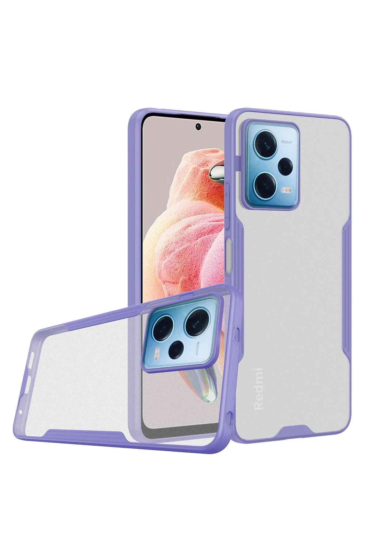 Newface Xiaomi Redmi Note 12 5G Kılıf Platin Silikon - Lila