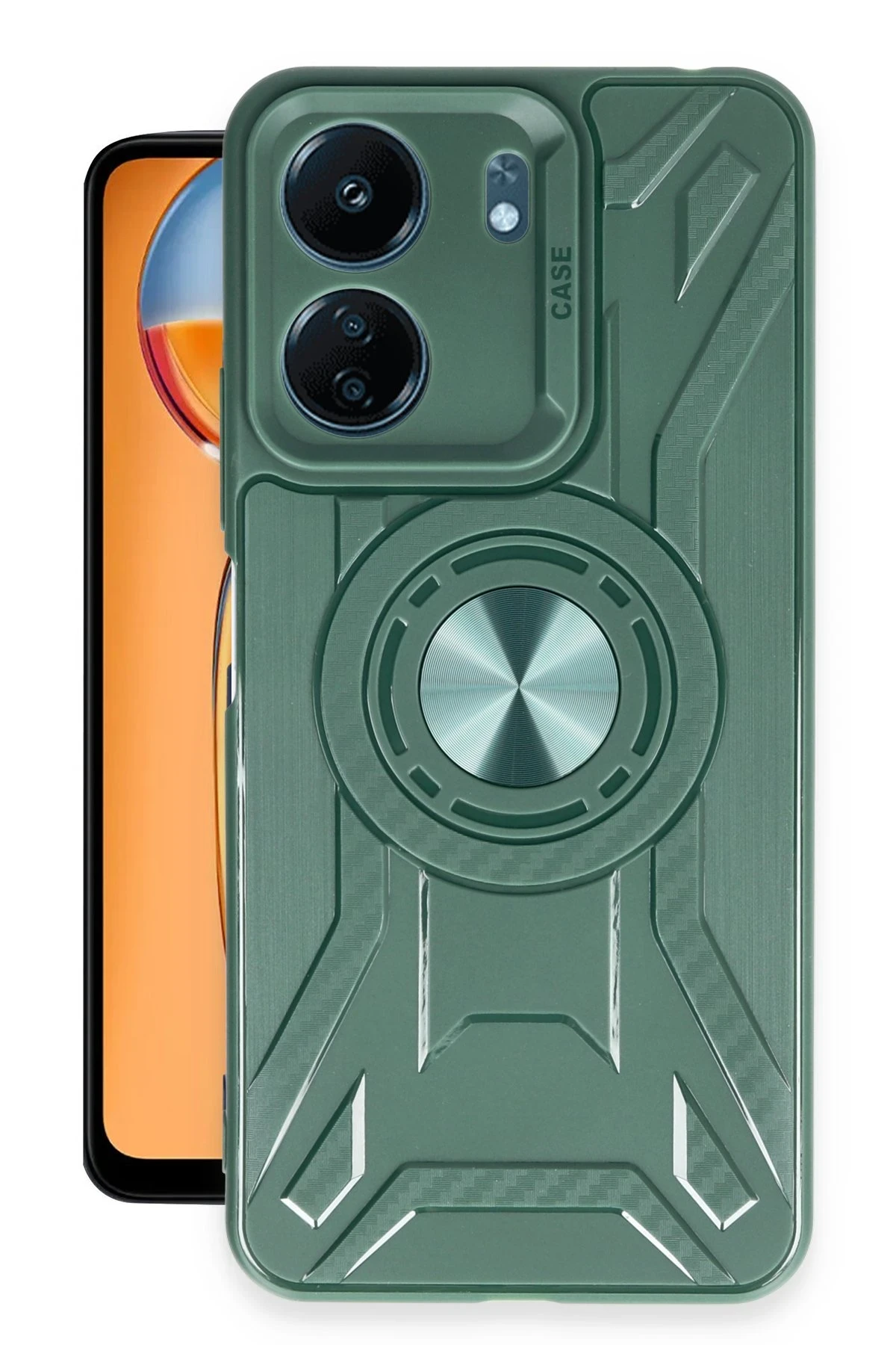 Newface Xiaomi Redmi 13C Kılıf Lincoln Silikon - Koyu Yeşil