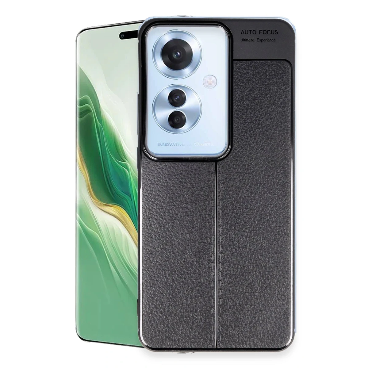 Newface Oppo Reno 11F Kılıf Auto Focus Kapak - Siyah — görsel 4