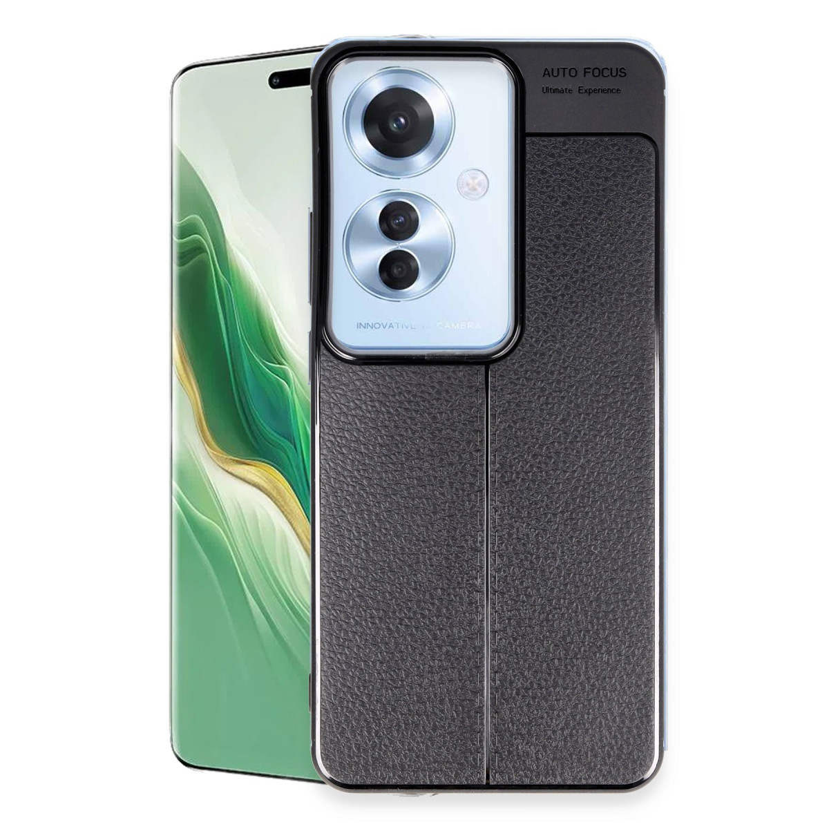 Newface Oppo Reno 11F Kılıf Auto Focus Kapak - Siyah — görsel 7