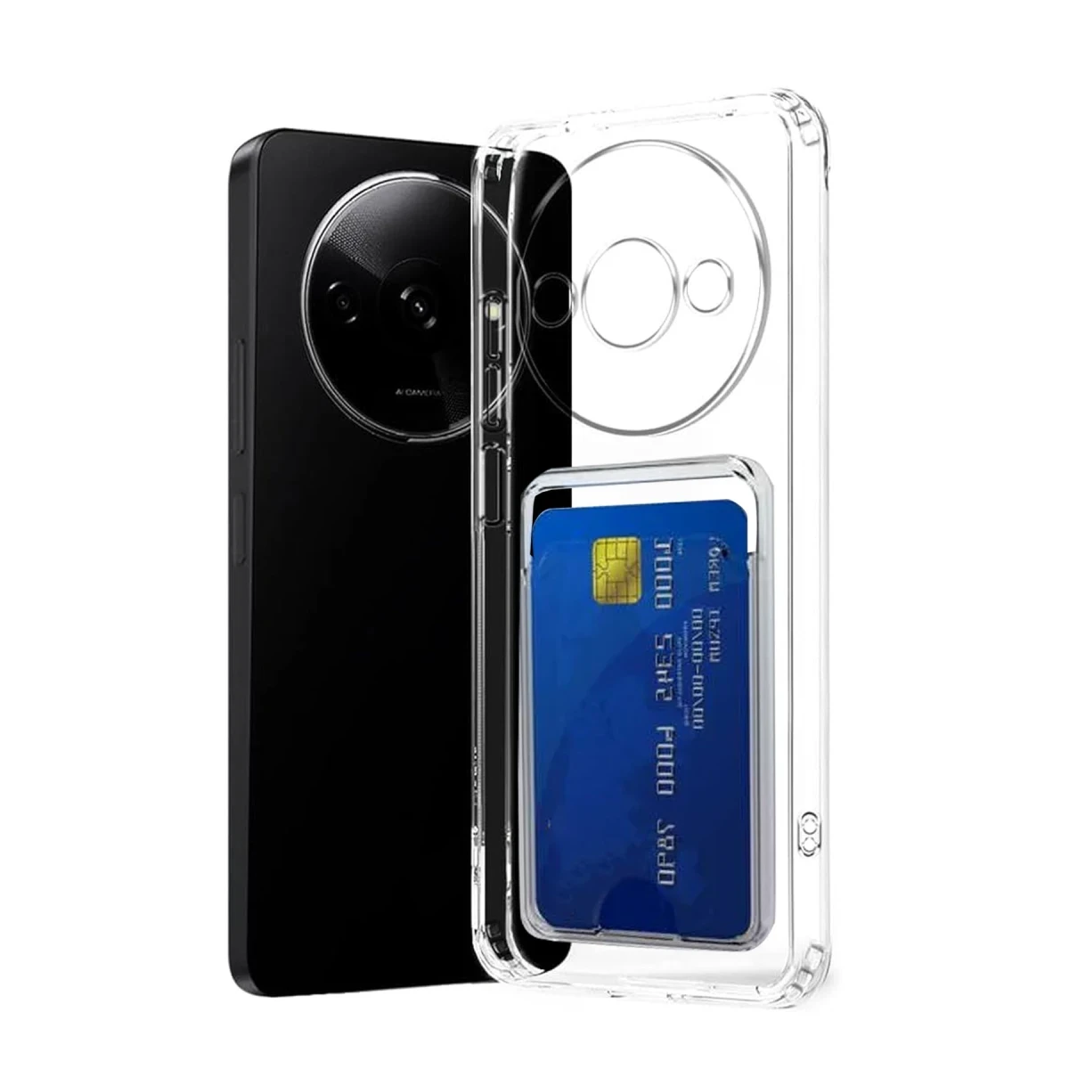 Newface Xiaomi Redmi A3 4G Kılıf Kart Şeffaf Silikon - Şeffaf — görsel 2