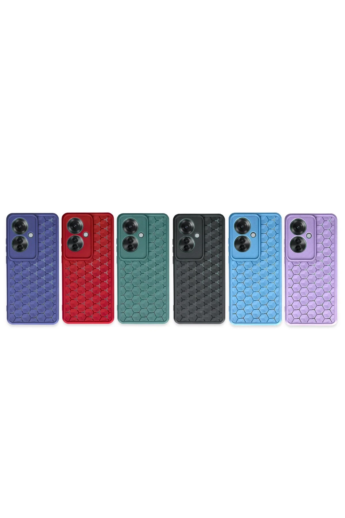 Newface Oppo Reno 11F Kılıf Petek Silikon Kapak - Kırmızı