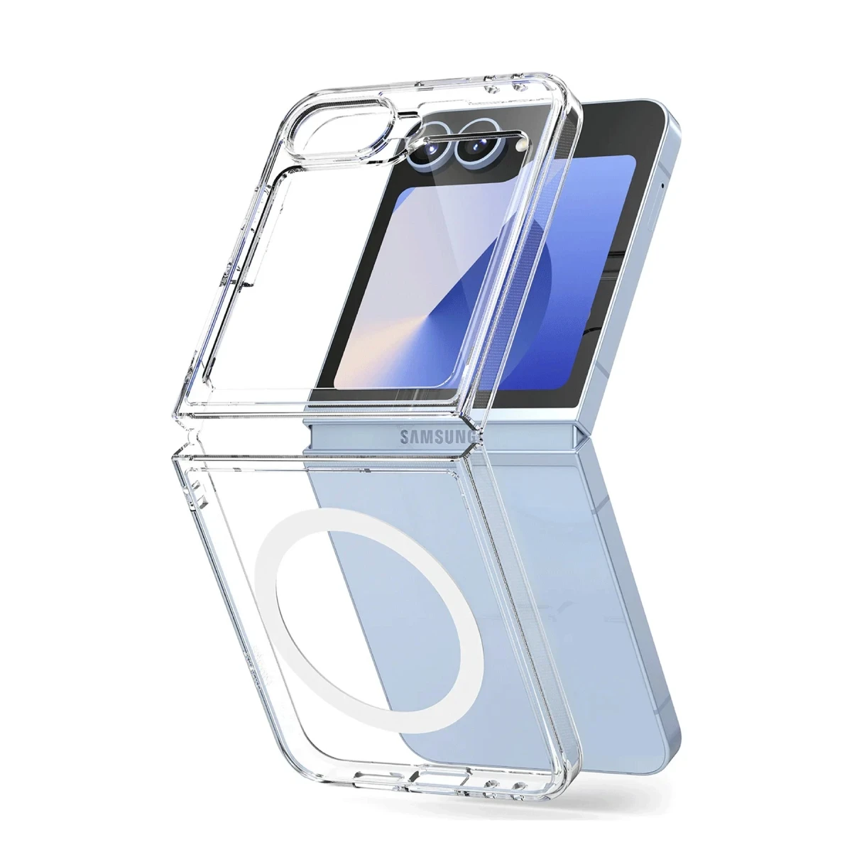 Newface Samsung Galaxy Z Flip 6 Kılıf Magneticsafe Şeffaf Silikon - Şeffaf — görsel 3