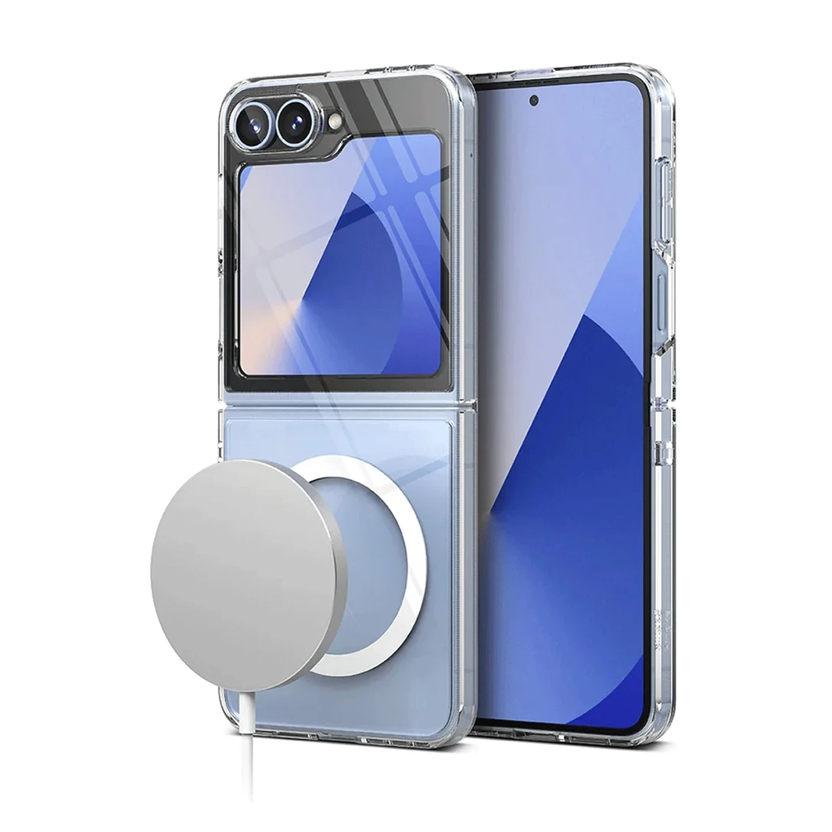 Newface Samsung Galaxy Z Flip 6 Kılıf Magneticsafe Şeffaf Silikon - Şeffaf — görsel 4