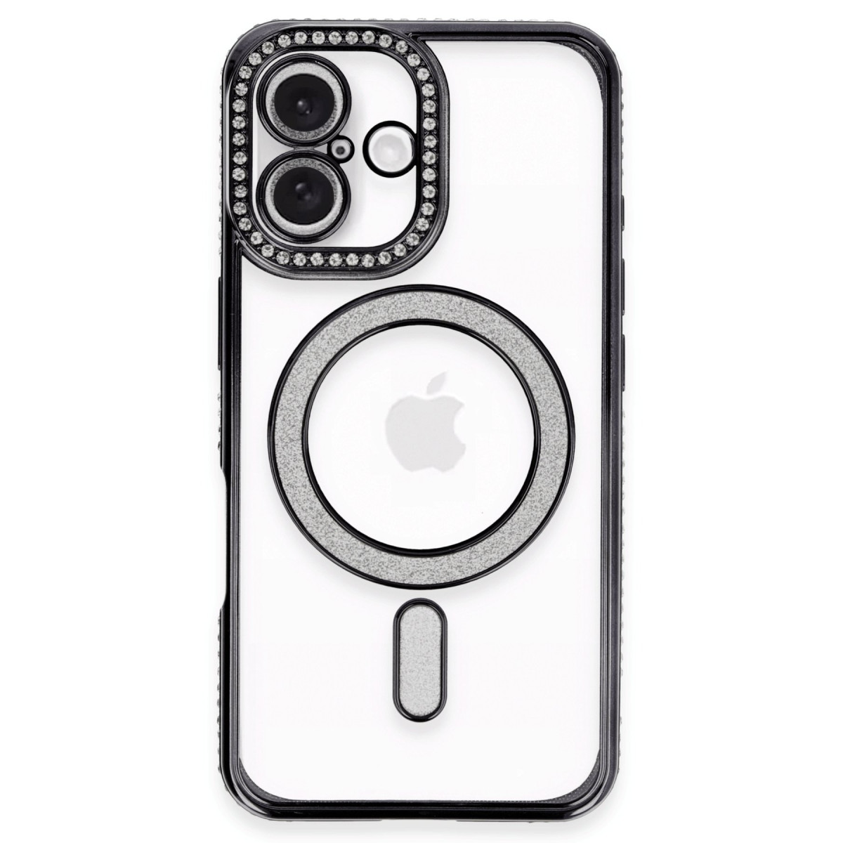 Newface Apple iPhone 16 Kılıf Joke Simli Magneticsafe Kılıf - Siyah — görsel 8