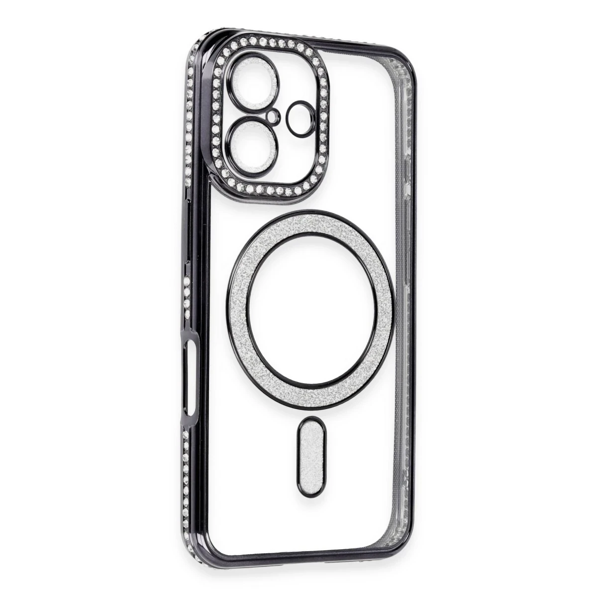 Newface Apple iPhone 16 Kılıf Joke Simli Magneticsafe Kılıf - Siyah — görsel 6
