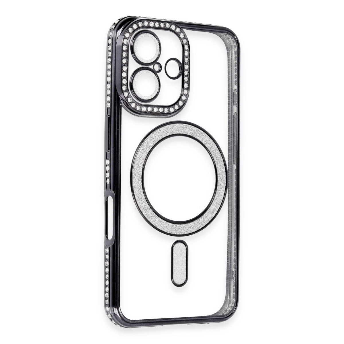 Newface Apple iPhone 16 Kılıf Joke Simli Magneticsafe Kılıf - Siyah — görsel 9