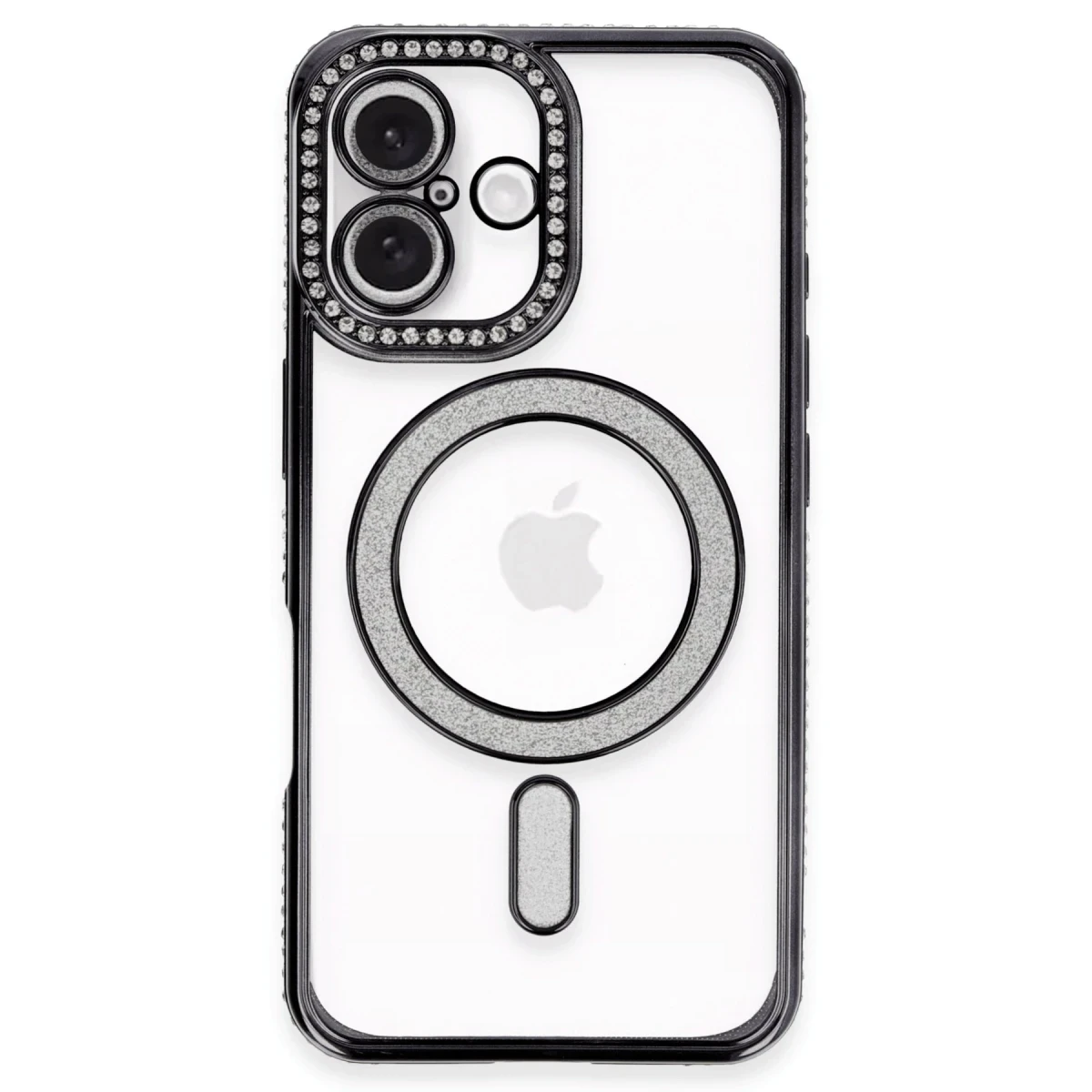 Newface Apple iPhone 16 Plus Kılıf Joke Simli Magneticsafe Kılıf - Siyah — görsel 3