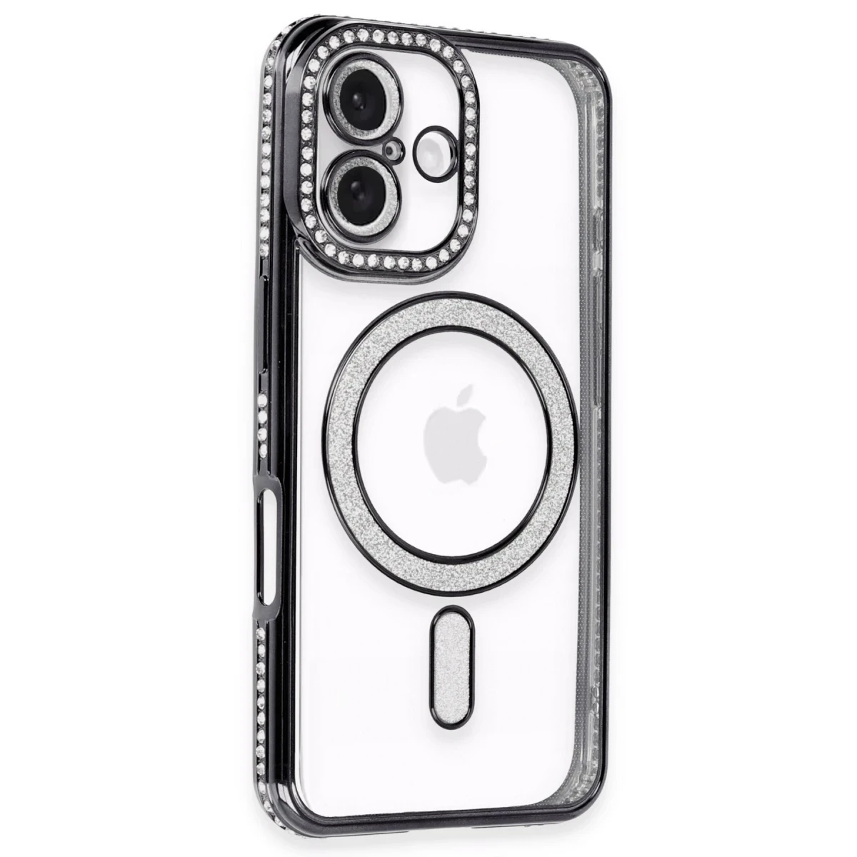 Newface Apple iPhone 16 Plus Kılıf Joke Simli Magneticsafe Kılıf - Siyah — görsel 4