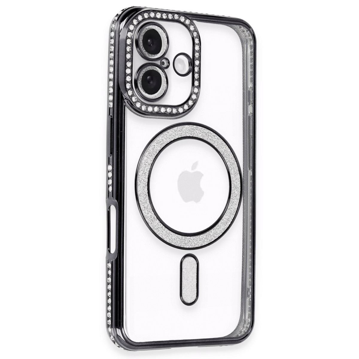 Newface Apple iPhone 16 Plus Kılıf Joke Simli Magneticsafe Kılıf - Siyah — görsel 6