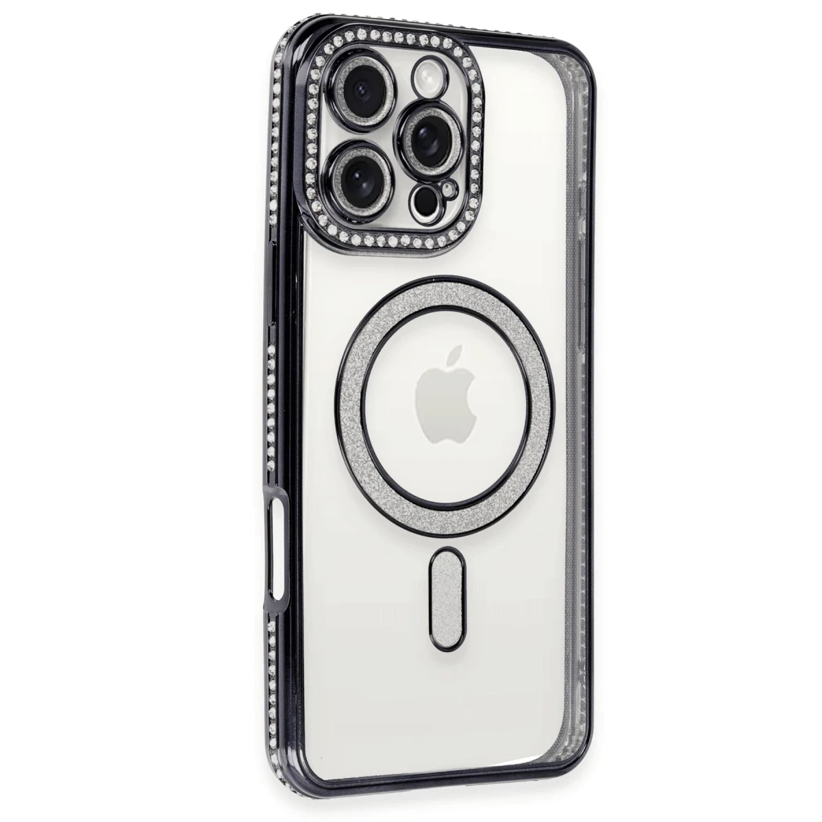 Newface Apple iPhone 16 Pro Kılıf Joke Simli Magneticsafe Kılıf - Siyah — görsel 4