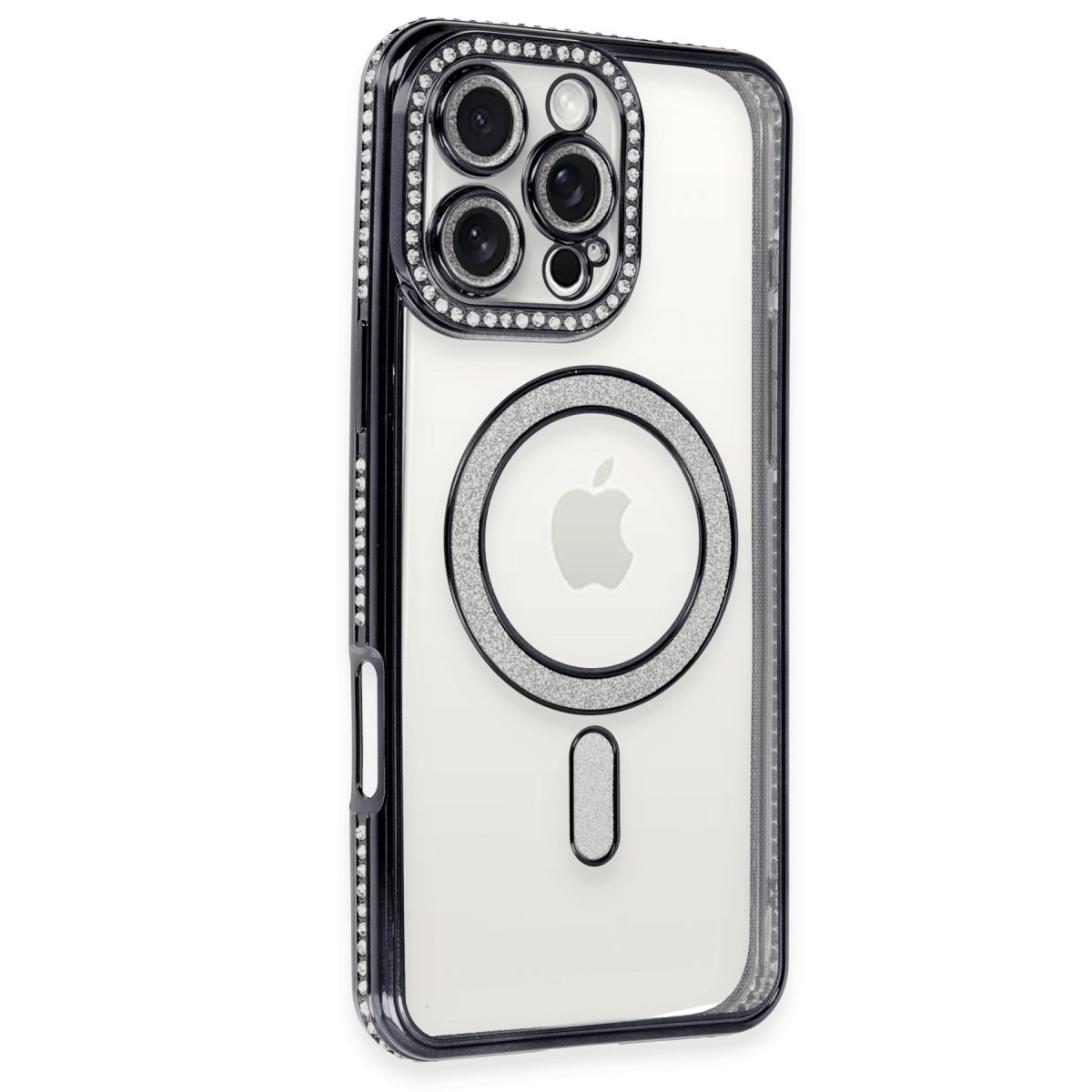 Newface Apple iPhone 16 Pro Kılıf Joke Simli Magneticsafe Kılıf - Siyah — görsel 7