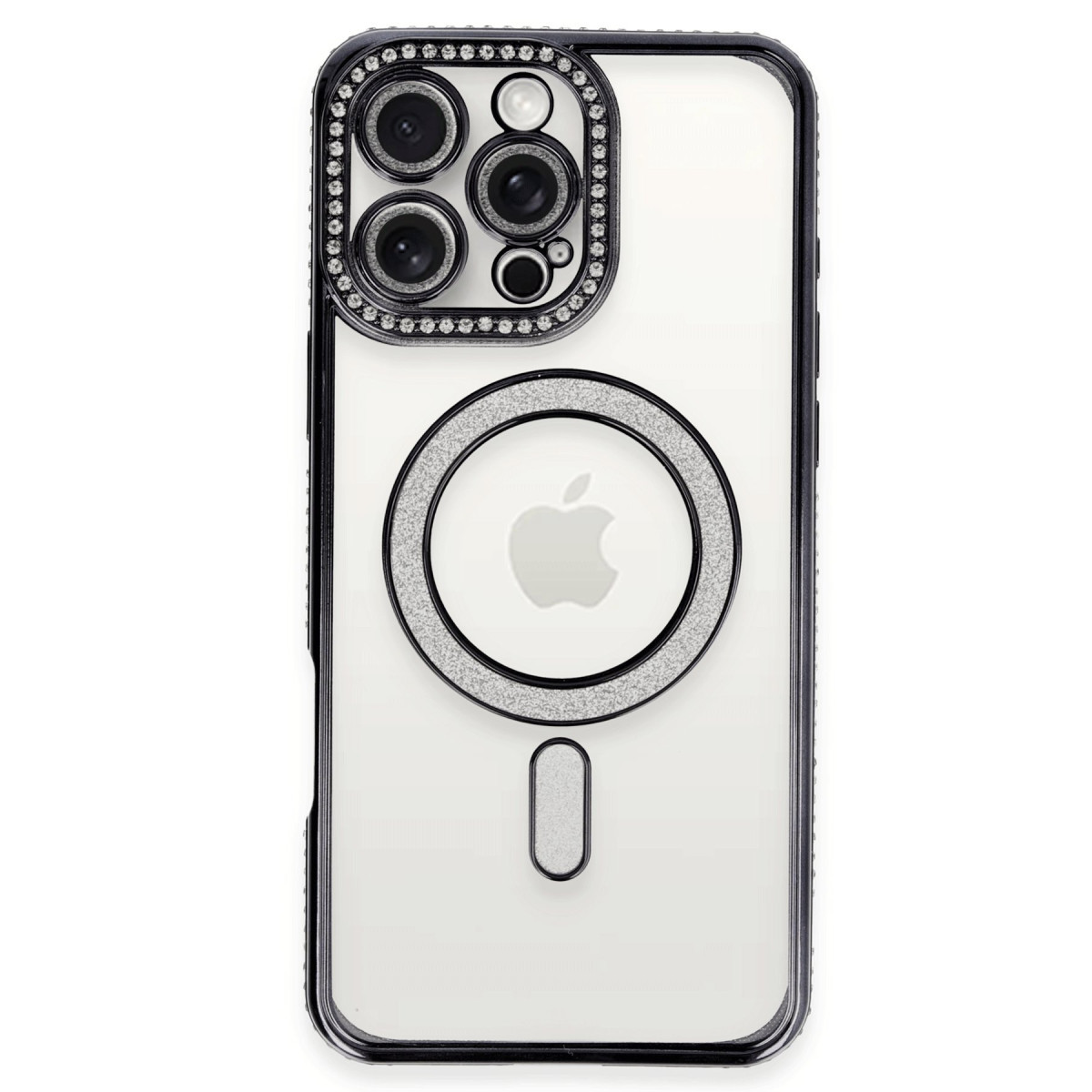 Newface Apple iPhone 16 Pro Kılıf Joke Simli Magneticsafe Kılıf - Siyah — görsel 8