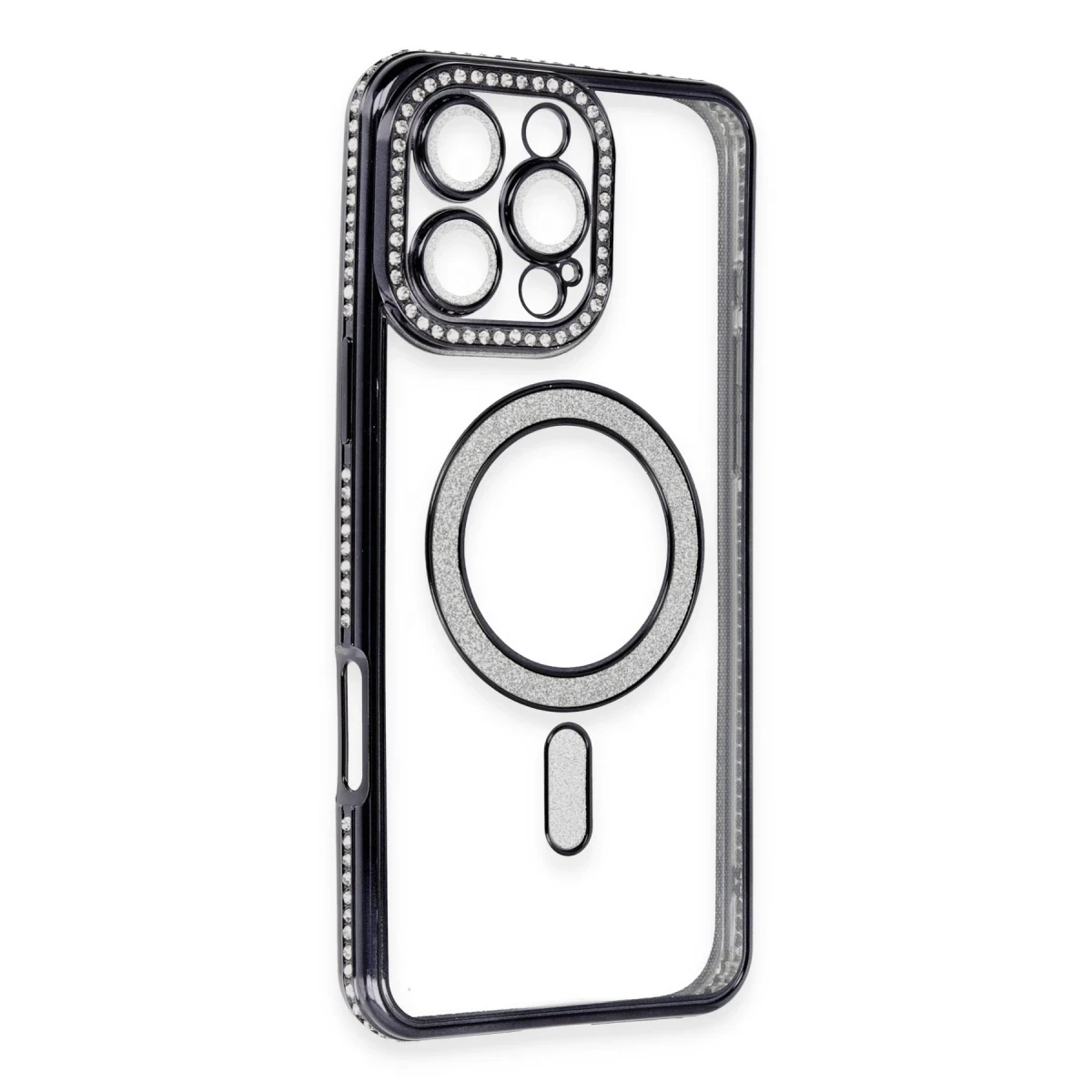Newface Apple iPhone 16 Pro Kılıf Joke Simli Magneticsafe Kılıf - Siyah — görsel 6