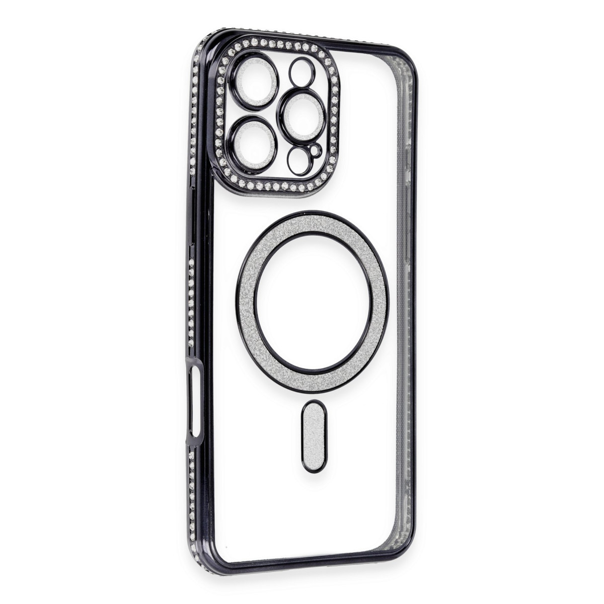 Newface Apple iPhone 16 Pro Kılıf Joke Simli Magneticsafe Kılıf - Siyah — görsel 9