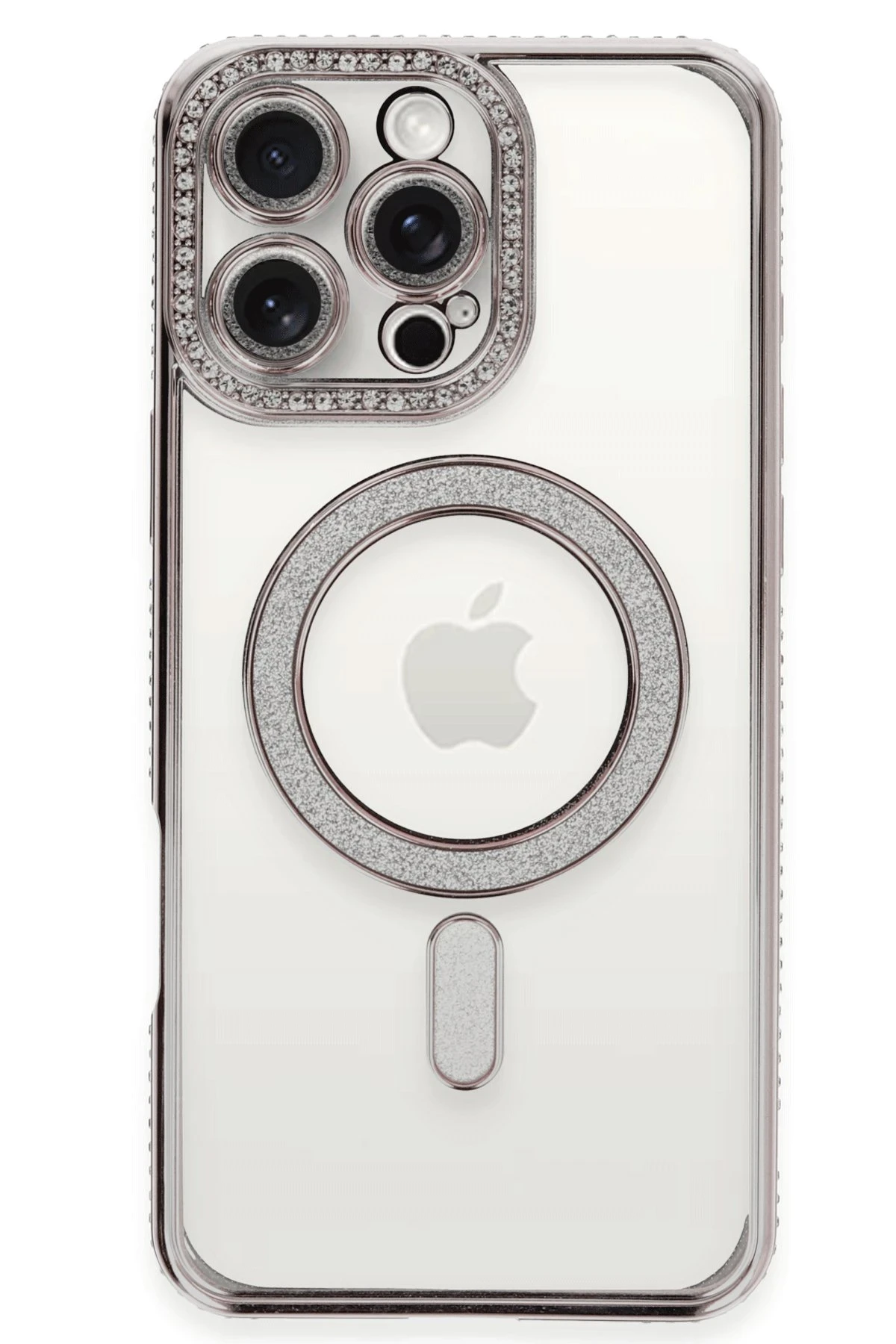Newface iPhone 16 Pro Kılıf Joke Simli Magneticsafe Kılıf - Pembe