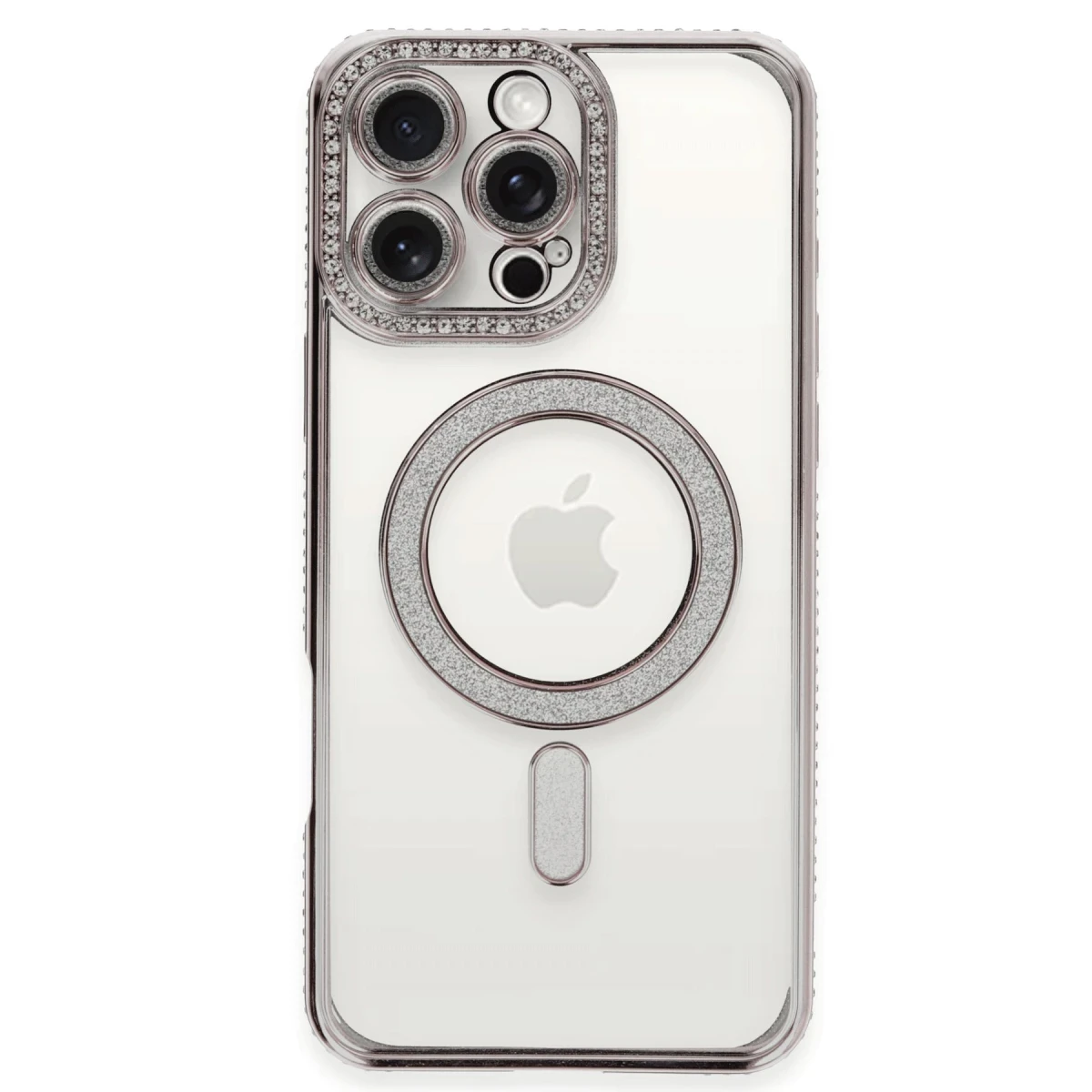 Apple iPhone 16 Pro Kılıf Joke Simli Magneticsafe Kılıf - Pembe