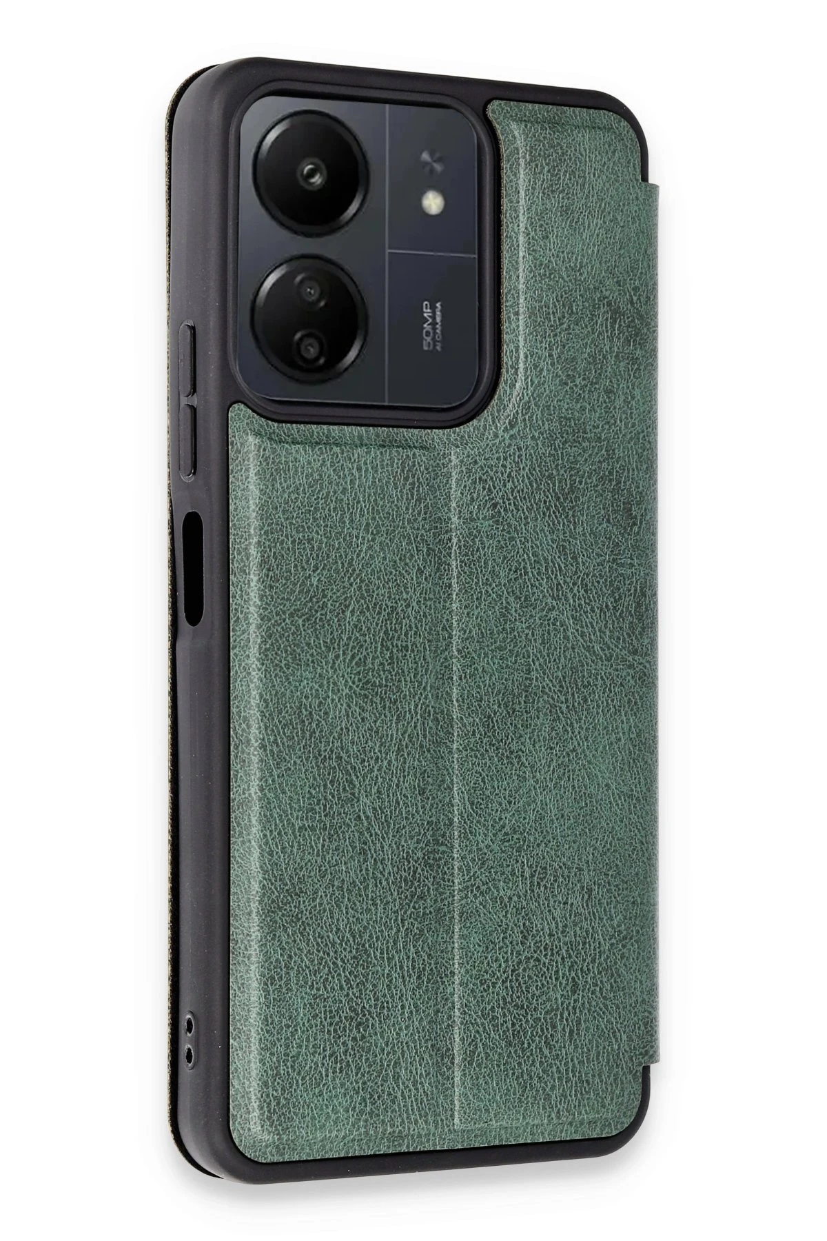 Newface Xiaomi Redmi 13C Kılıf Flip Cover - Koyu Yeşil
