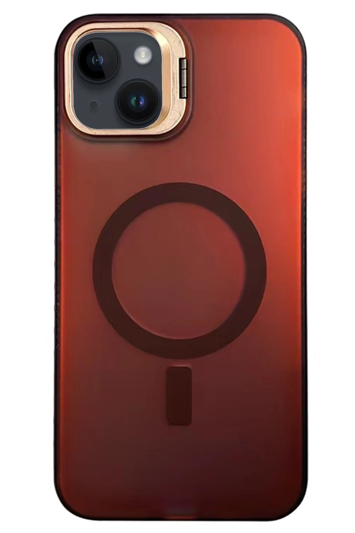Newface Apple iPhone 15 Primera Magsafe Standlı Kapak - Bordo