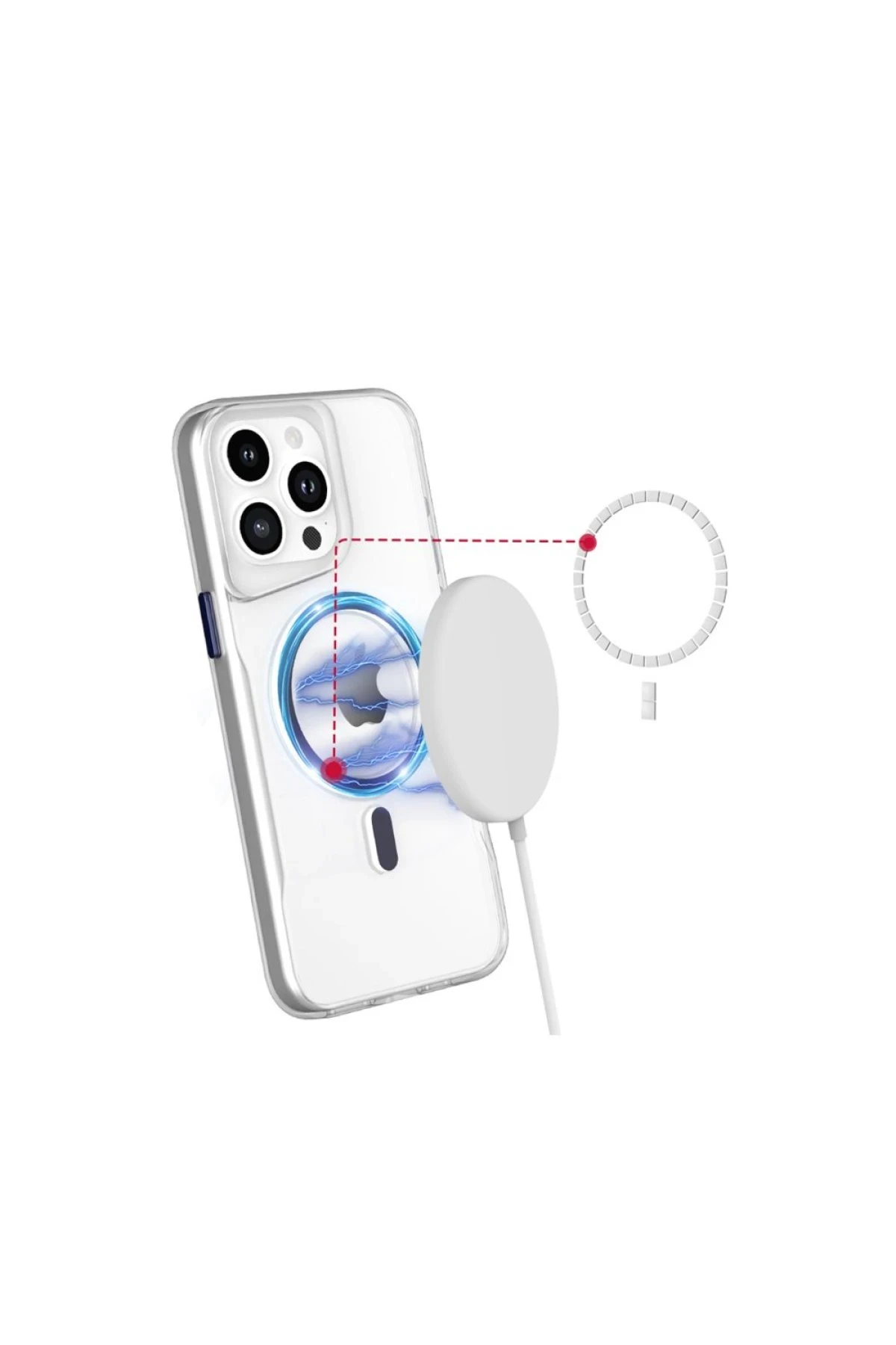 Newface Apple iPhone 16 Kılıf PC Poso Magsafe Kapak - Şeffaf — görsel 2