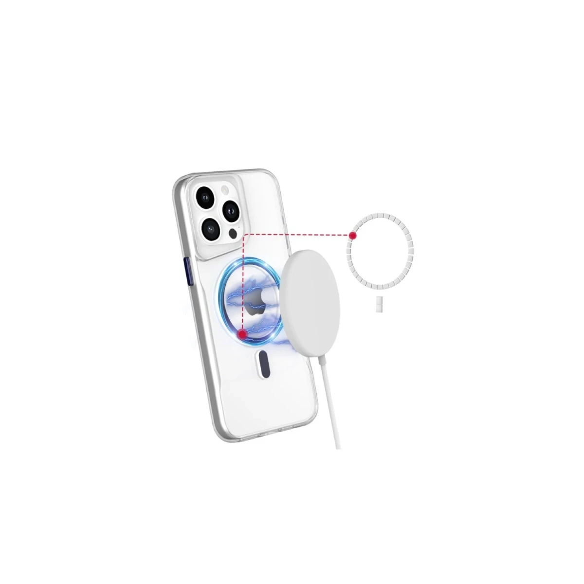 Newface Apple iPhone 16 Kılıf PC Poso Magsafe Kapak - Şeffaf — görsel 5