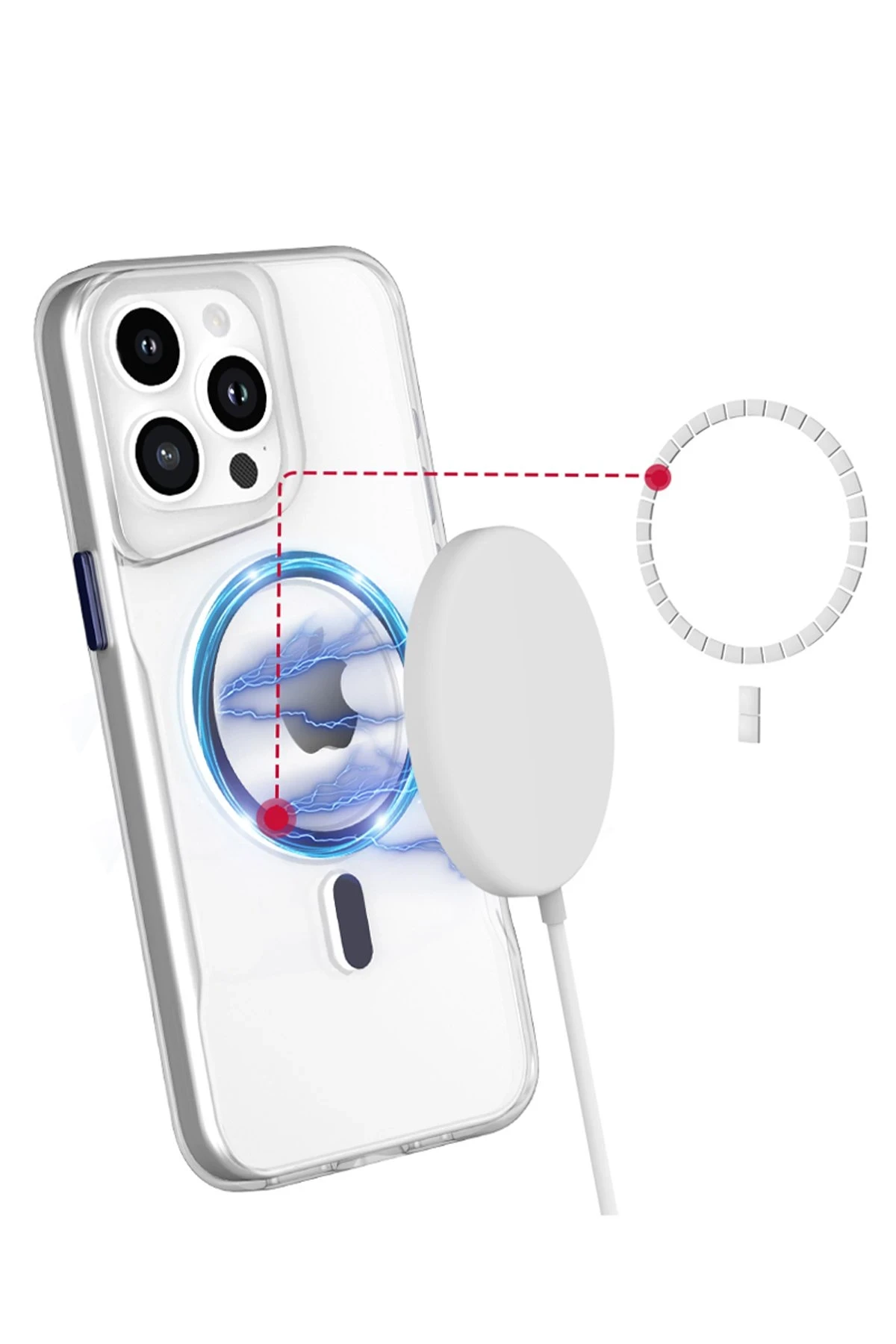Newface Apple iPhone 16 Pro Kılıf PC Poso Magsafe Kapak - Şeffaf — görsel 2