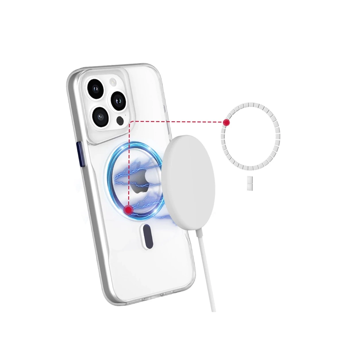 Newface Apple iPhone 16 Pro Kılıf PC Poso Magsafe Kapak - Şeffaf — görsel 5