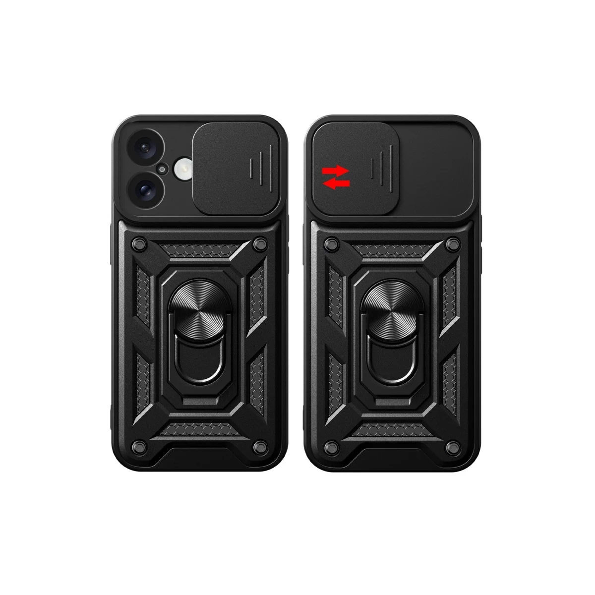 Newface Apple iPhone 16 Kılıf Pars Lens Yüzüklü Silikon - Siyah — görsel 5