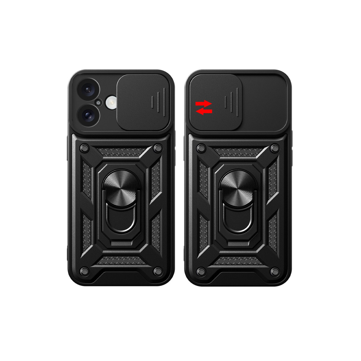 Newface Apple iPhone 16 Kılıf Pars Lens Yüzüklü Silikon - Siyah — görsel 8
