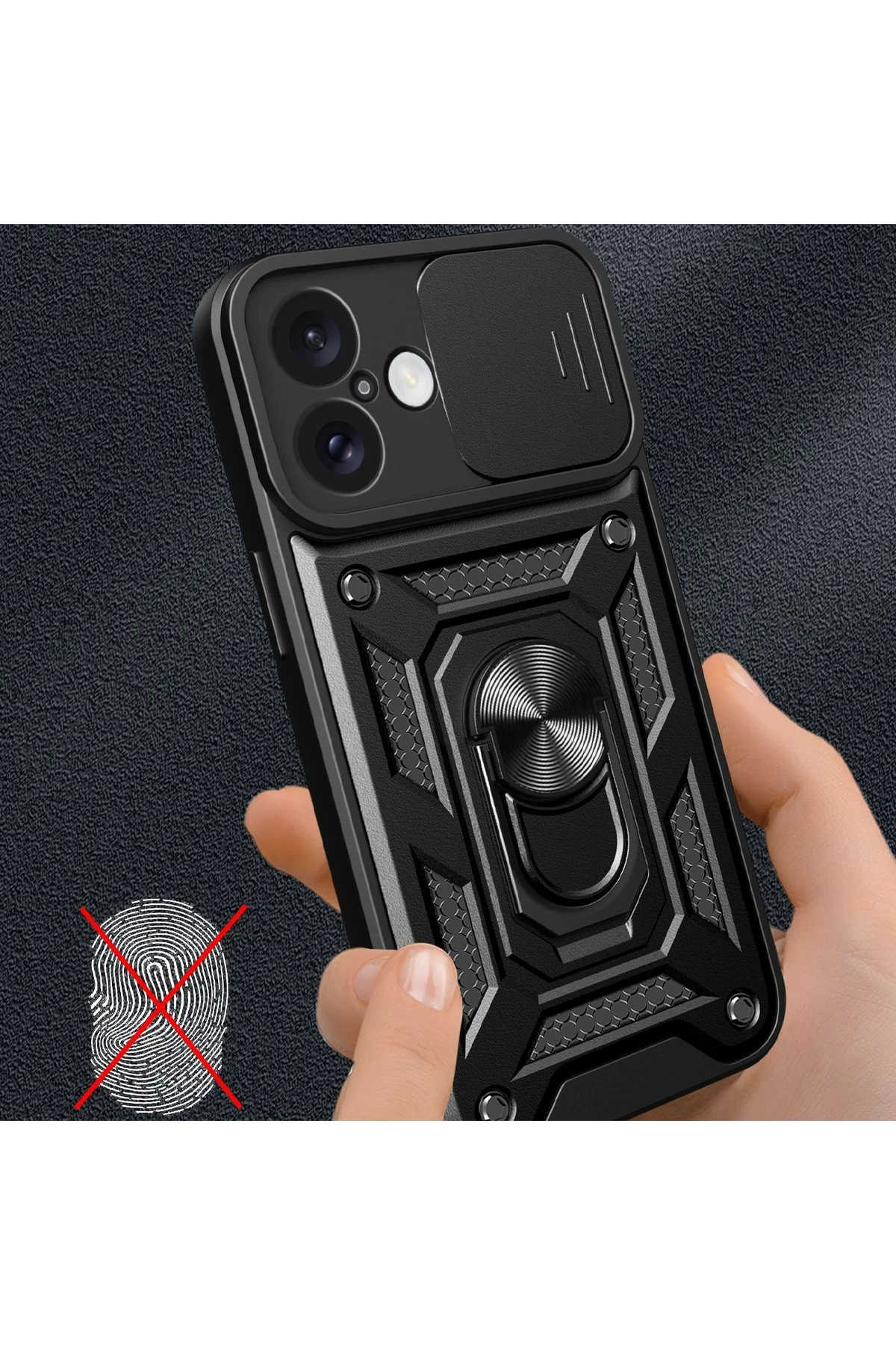 Newface iPhone 16 Kılıf Pars Lens Yüzüklü Silikon - Gold