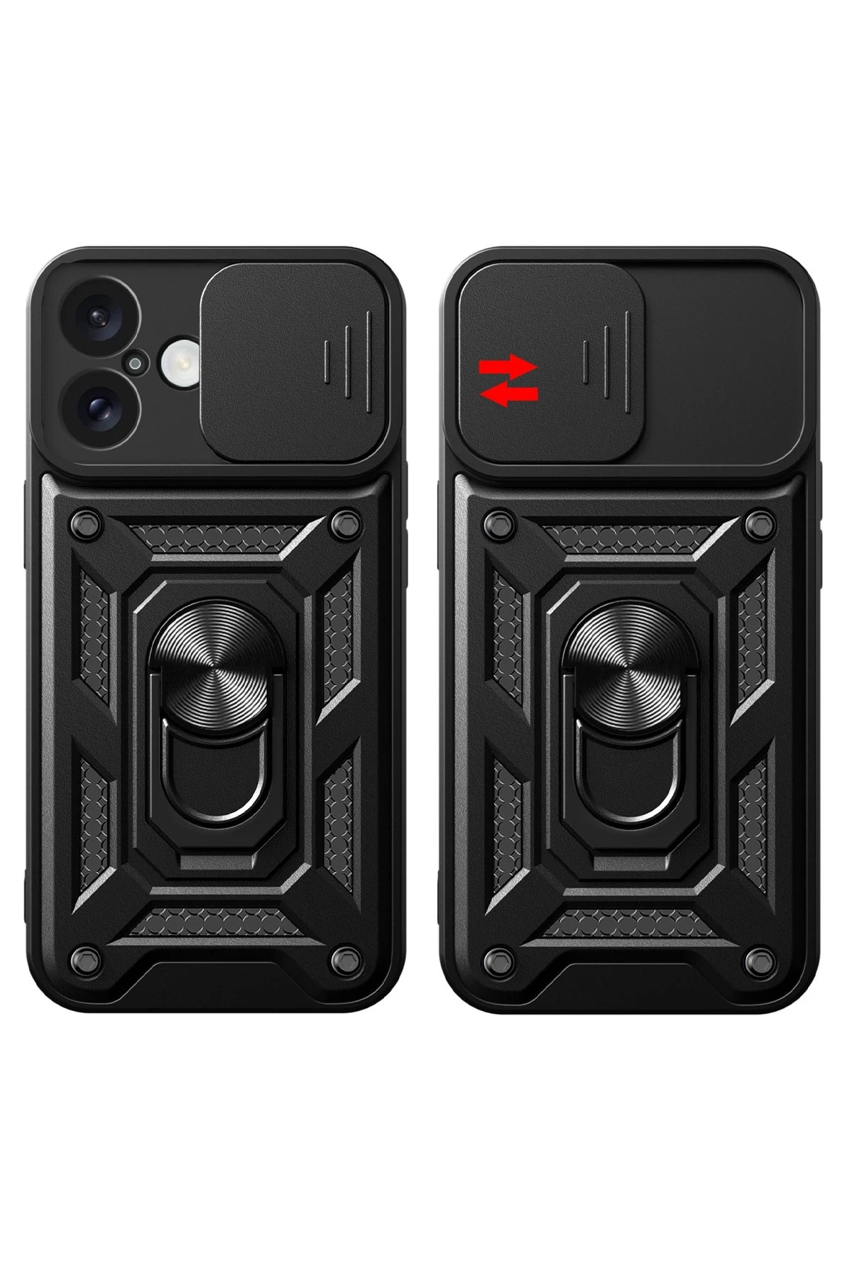 Newface iPhone 16 Kılıf Pars Lens Yüzüklü Silikon - Yeşil
