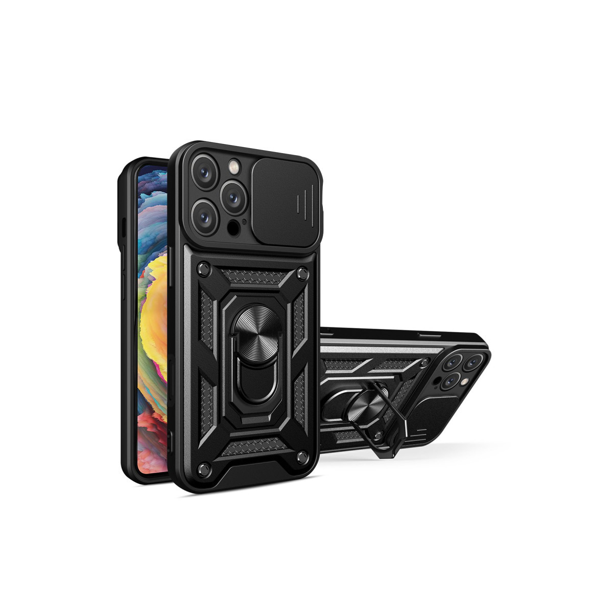 Newface Apple iPhone 16 Pro Kılıf Pars Lens Yüzüklü Silikon - Siyah — görsel 7