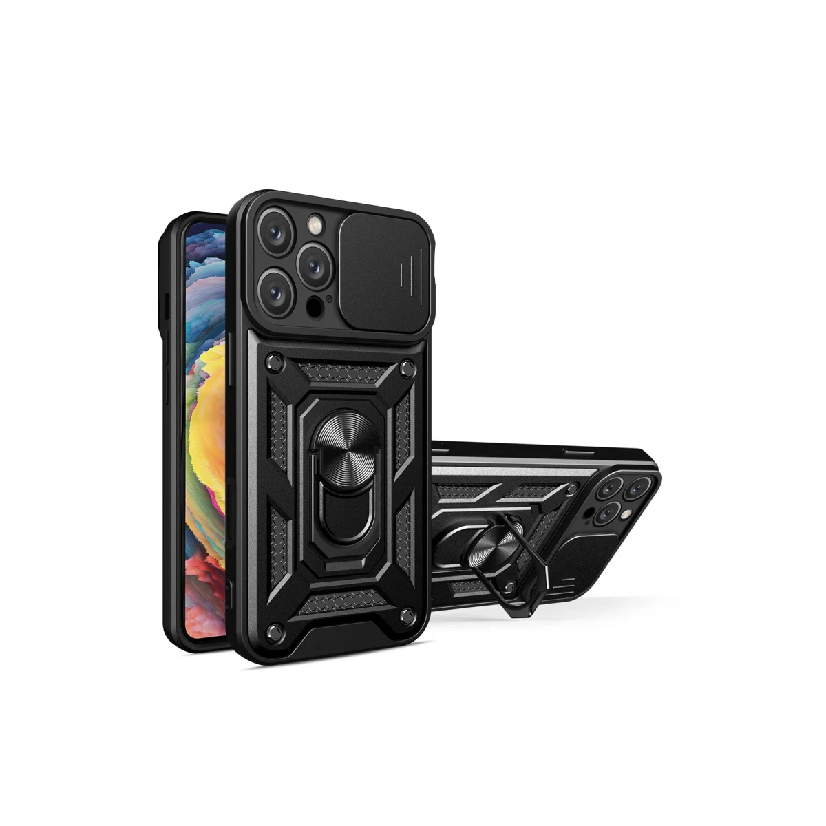 Newface Apple iPhone 16 Pro Max Kılıf Pars Lens Yüzüklü Silikon - Siyah — görsel 4