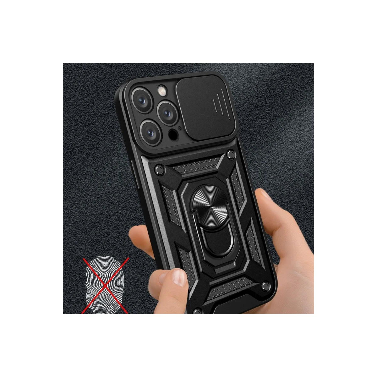 Newface Apple iPhone 16 Pro Max Kılıf Pars Lens Yüzüklü Silikon - Siyah — görsel 6