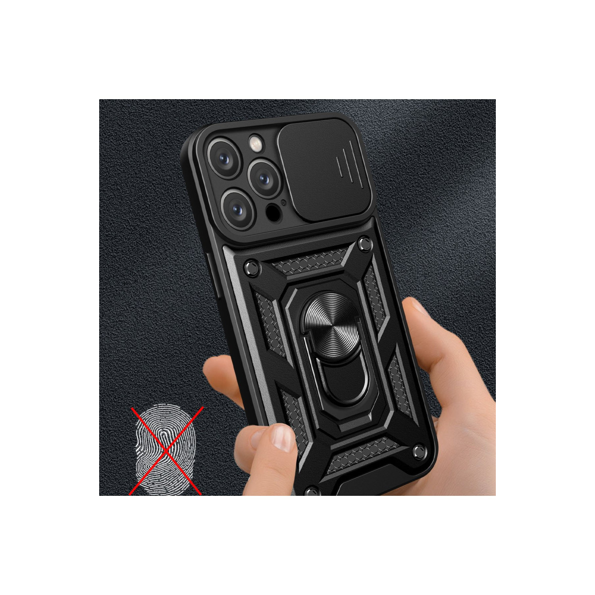 Newface Apple iPhone 16 Pro Max Kılıf Pars Lens Yüzüklü Silikon - Siyah — görsel 9
