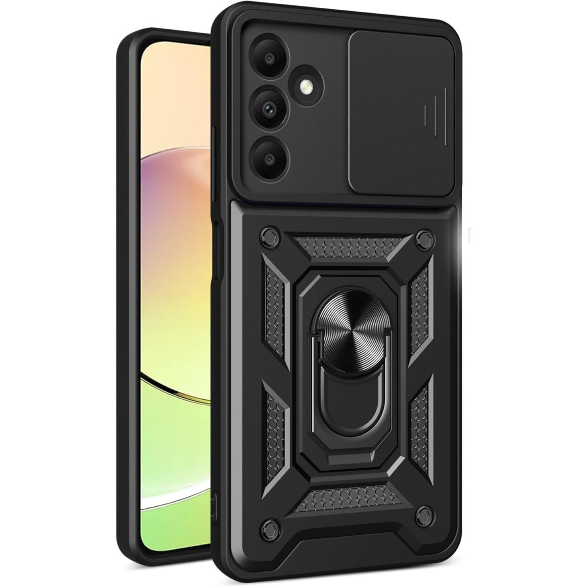 Newface Samsung Galaxy M15 Kılıf Pars Lens Yüzüklü Silikon - Siyah — görsel 9