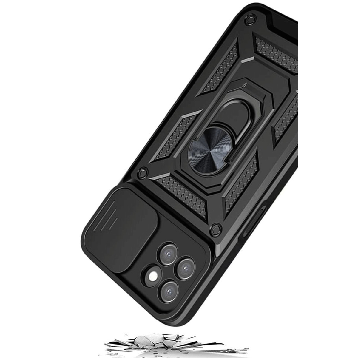Newface Samsung Galaxy M15 Kılıf Pars Lens Yüzüklü Silikon - Siyah — görsel 11