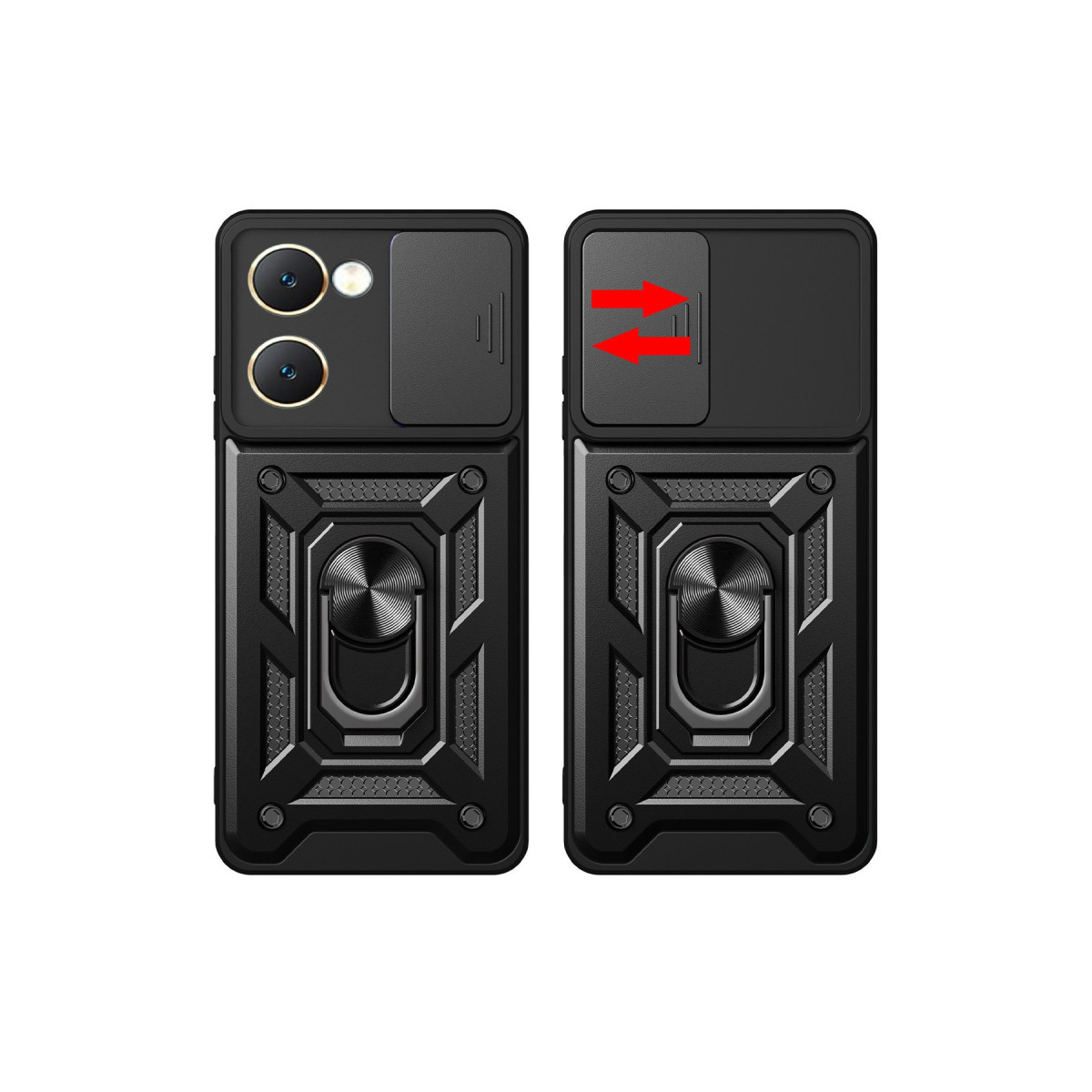 Newface Vivo Y18 Kılıf Pars Lens Yüzüklü Silikon - Siyah — görsel 8