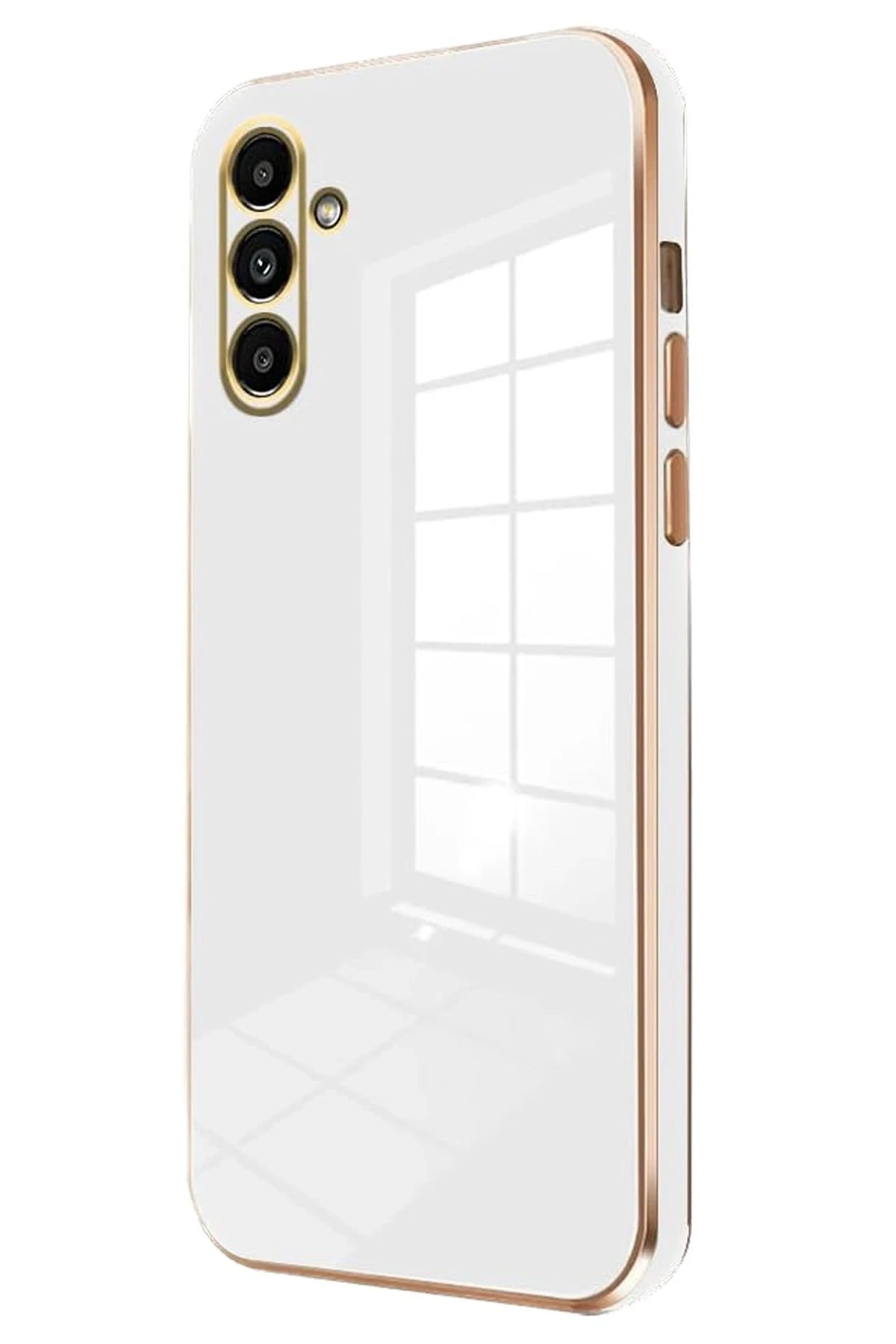 Newface Samsung Galaxy M15 Kılıf Volet Silikon - Beyaz