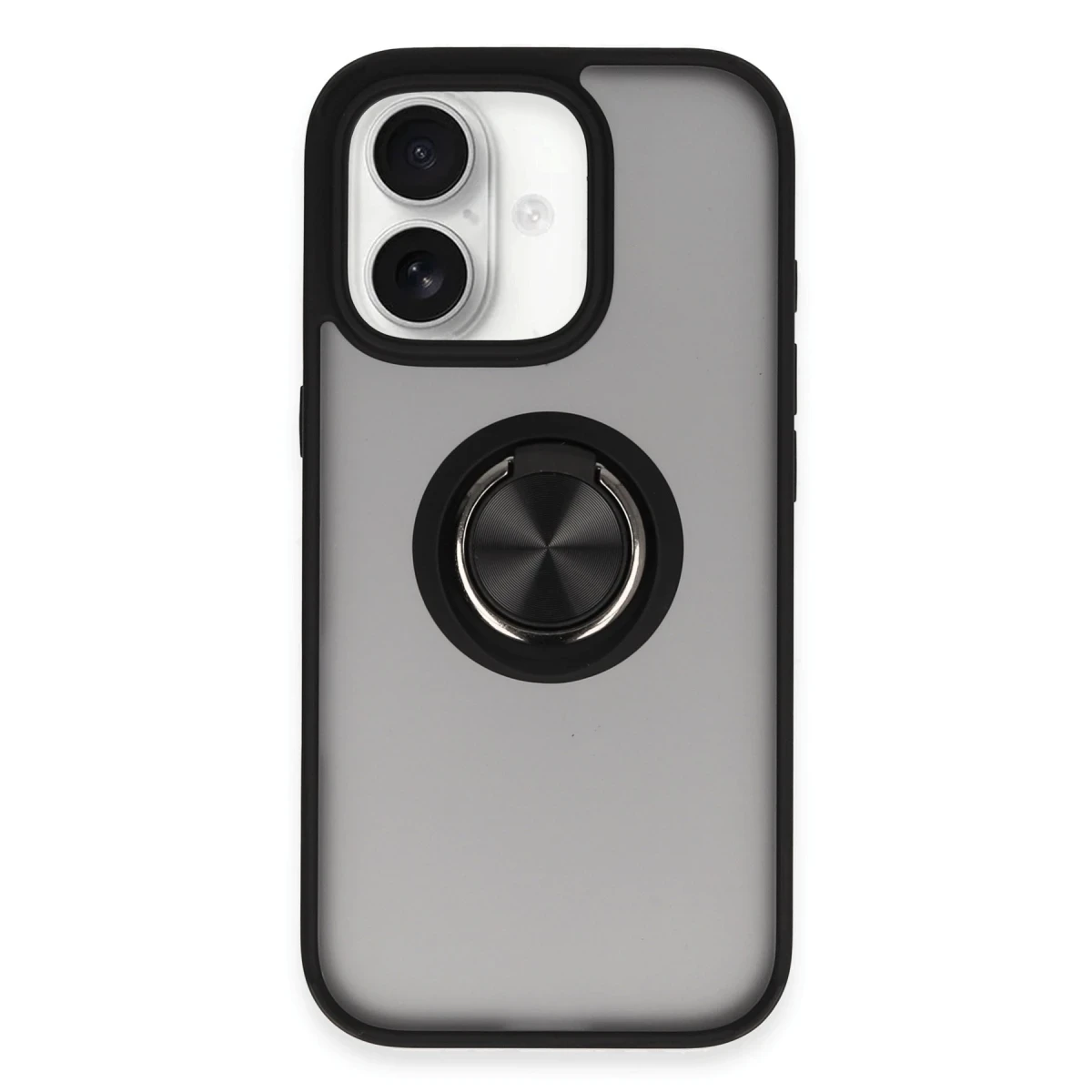 Newface Apple iPhone 16 Kılıf Montreal Yüzüklü Silikon Kapak - Siyah — görsel 4