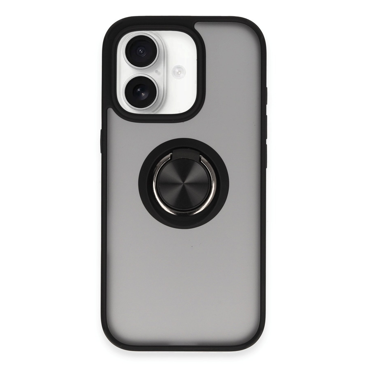 Newface Apple iPhone 16 Kılıf Montreal Yüzüklü Silikon Kapak - Siyah — görsel 7