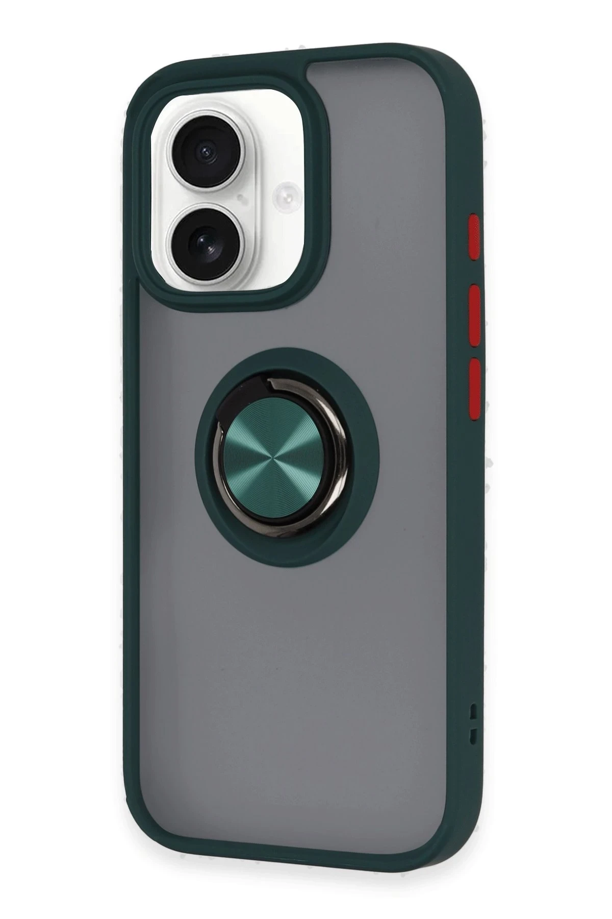 Newface iPhone 16 Kılıf Montreal Yüzüklü Silikon Kapak - Yeşil