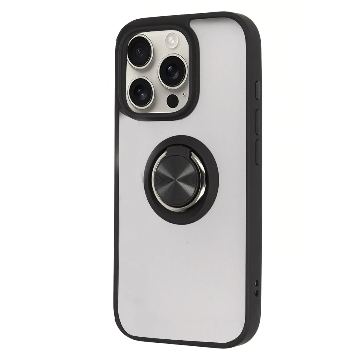 Newface Apple iPhone 16 Pro Kılıf Montreal Yüzüklü Silikon Kapak - Siyah — görsel 5