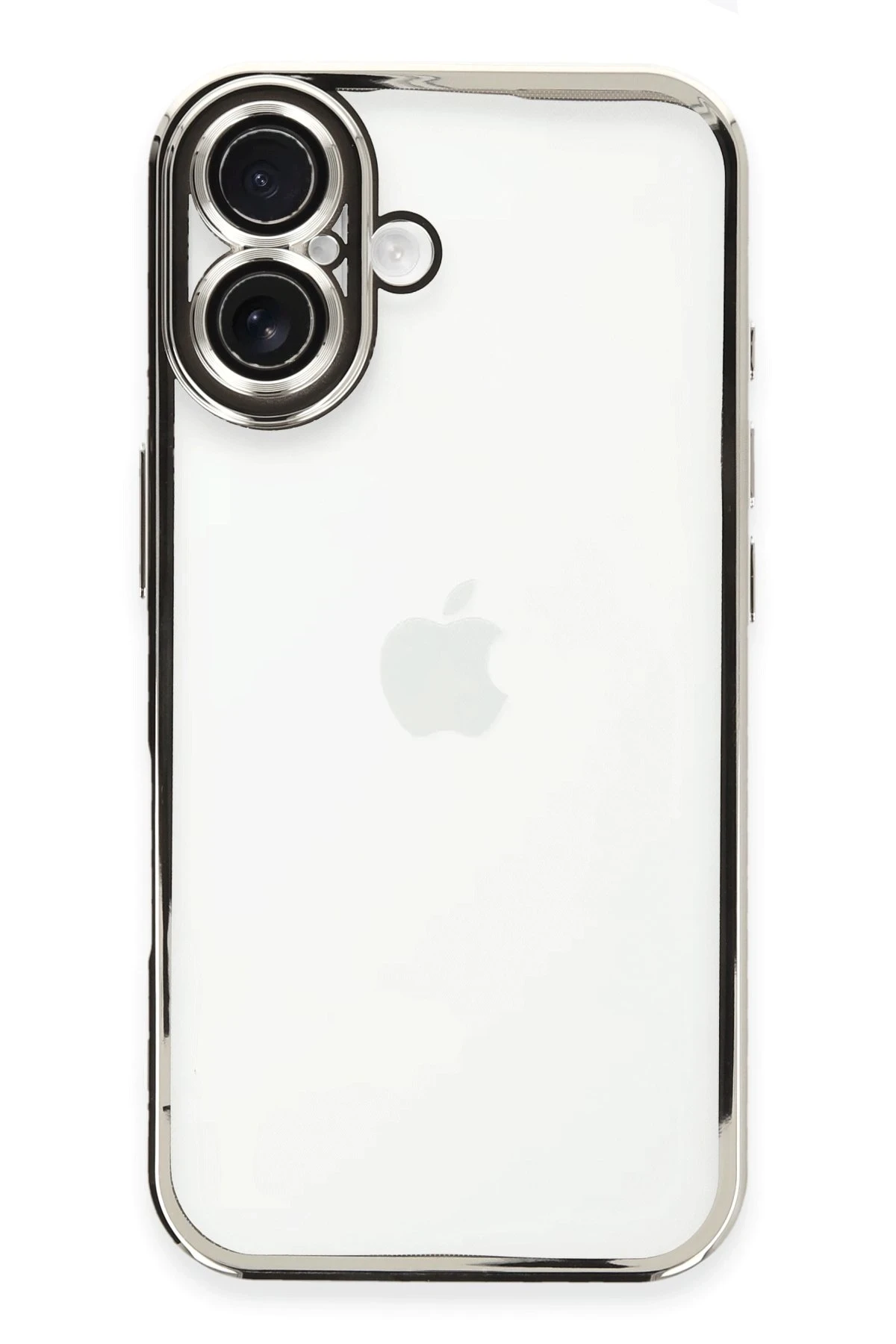 Newface iPhone 16 Kılıf Razer Lensli Silikon - Gümüş