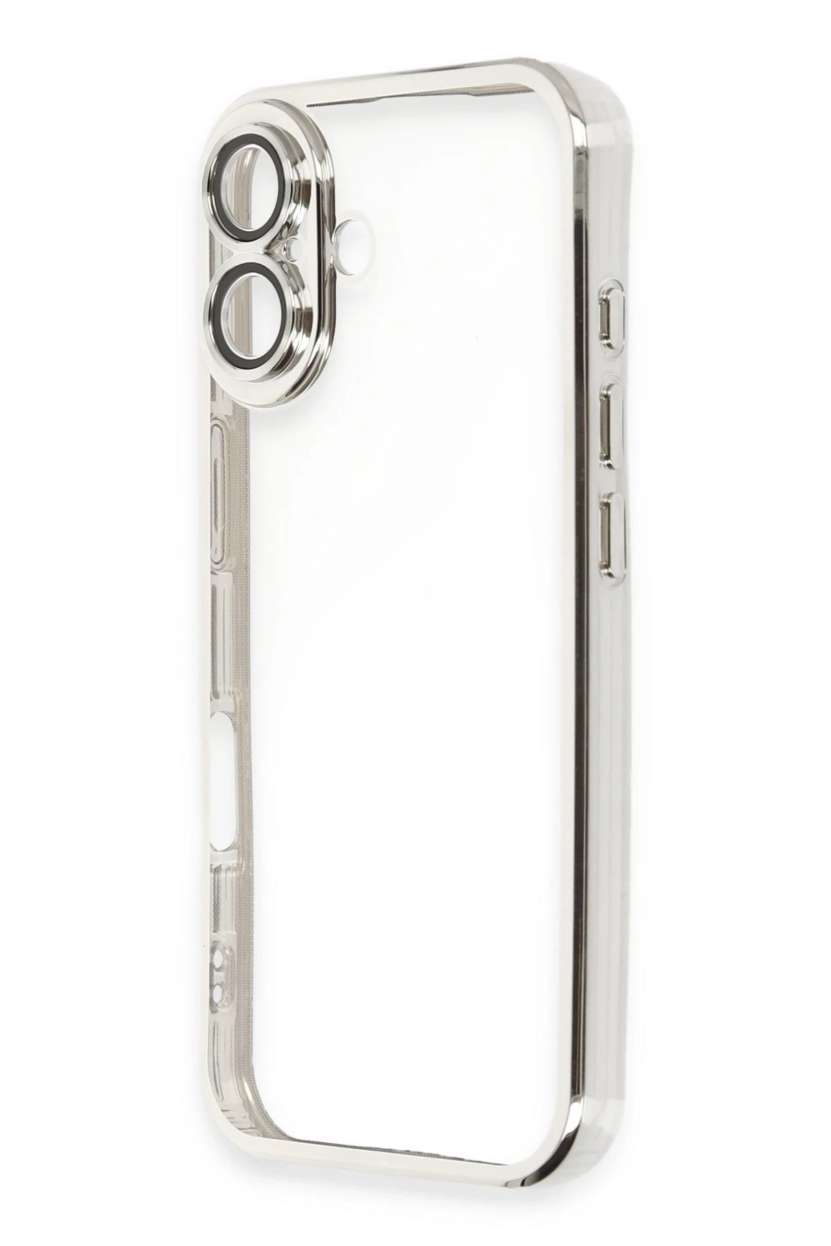 Newface iPhone 16 Kılıf Razer Lensli Silikon - Gümüş