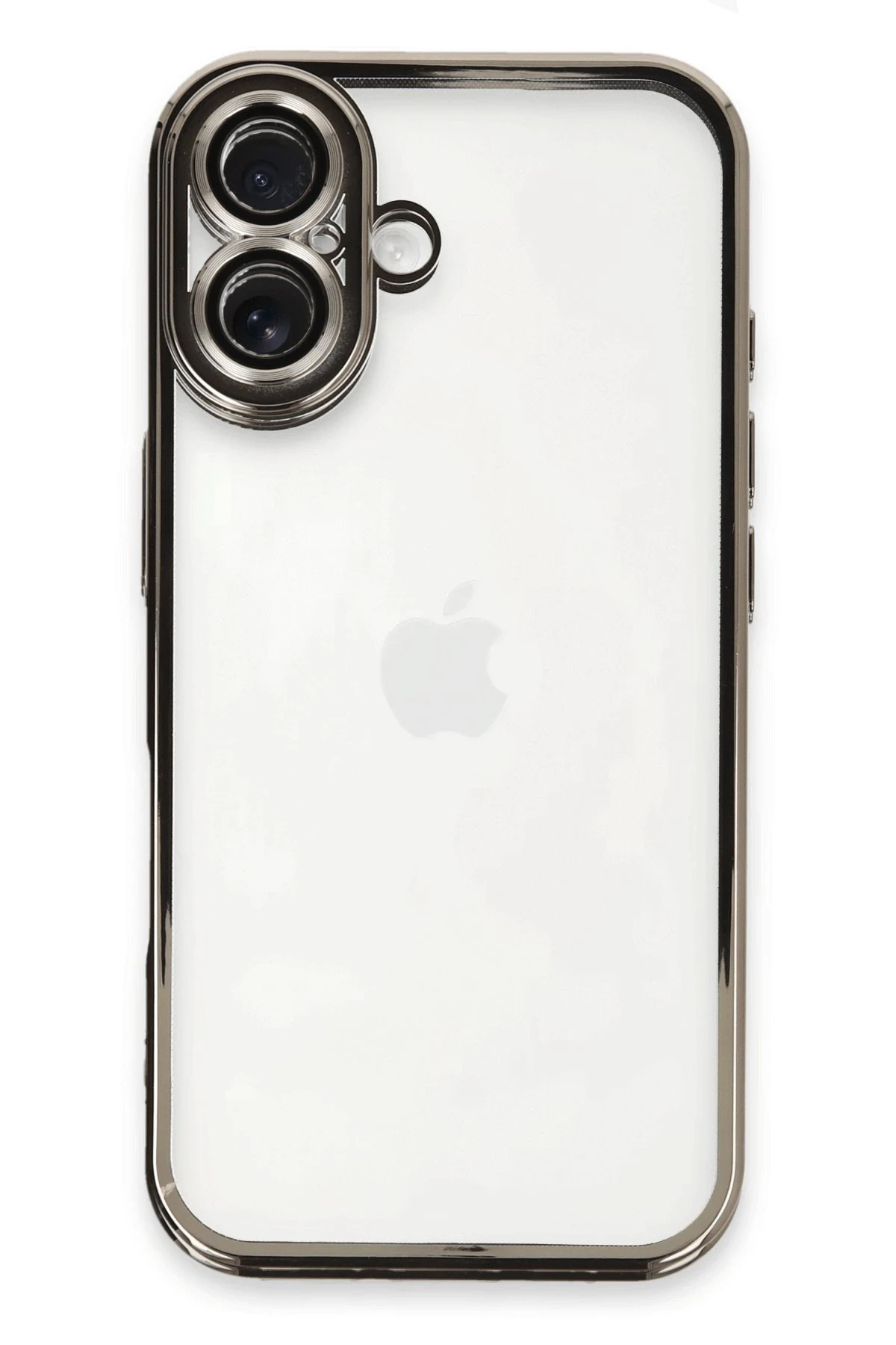 Newface iPhone 16 Kılıf Razer Lensli Silikon - Titanyum Gri