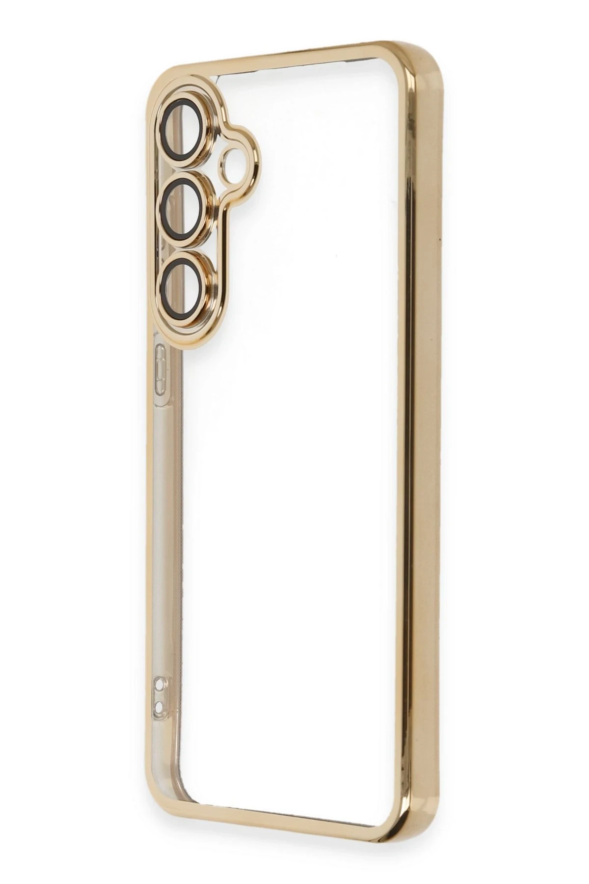 Newface Samsung Galaxy S24 FE Kılıf Razer Lensli Silikon - Gold